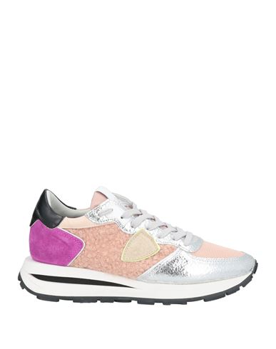 Philippe Model Woman Sneakers Blush Size 8 Leather, Textile Fibers In Multi