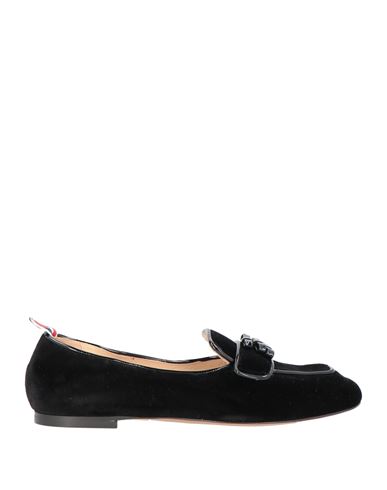 Shop Thom Browne Woman Loafers Black Size 8 Textile Fibers, Leather
