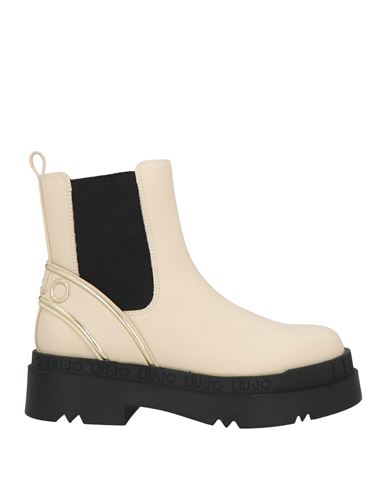 Shop Liu •jo Woman Ankle Boots Cream Size 8 Textile Fibers In White