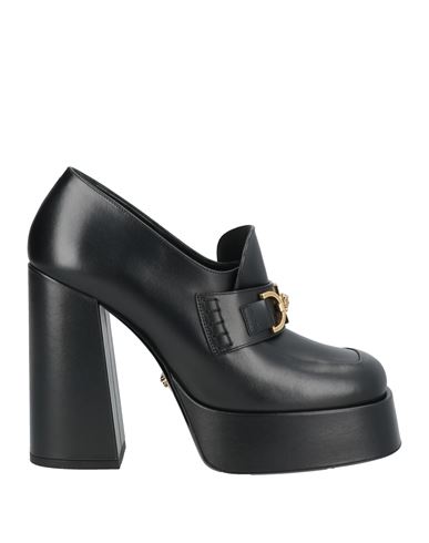 Versace Woman Loafers Black Size 8 Calfskin