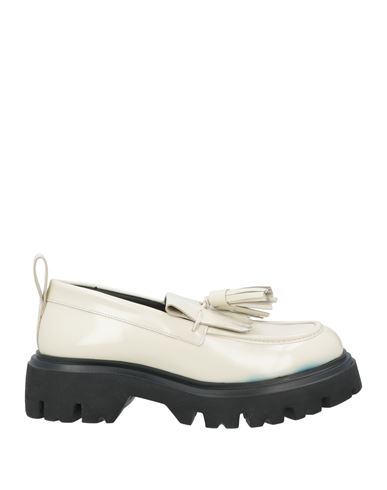 Msgm Woman Loafers Ivory Size 6 Leather In Neutral