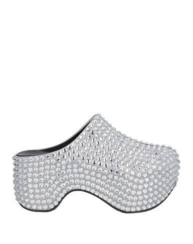 Area X Sergio Rossi Woman Mules & Clogs Silver Size 7 Textile Fibers In Silver