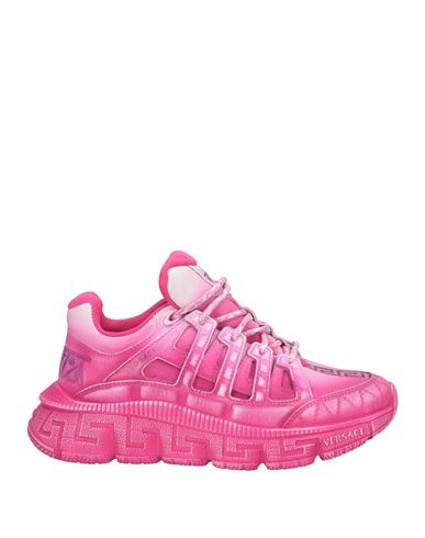 Shop Versace Woman Sneakers Fuchsia Size 7 Calfskin, Textile Fibers In Pink