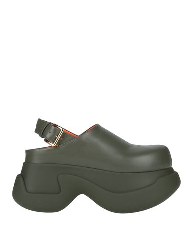 Marni Woman Mules & Clogs Military Green Size 8 Leather In Green
