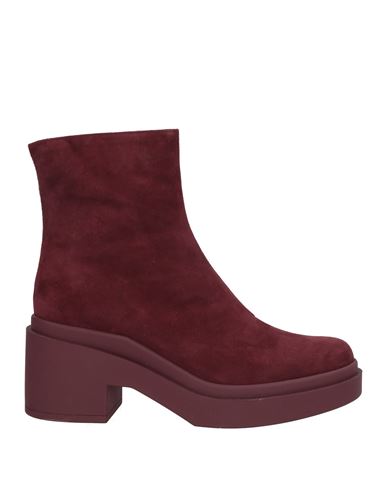 Roberto Festa Woman Ankle Boots Burgundy Size 8 Leather