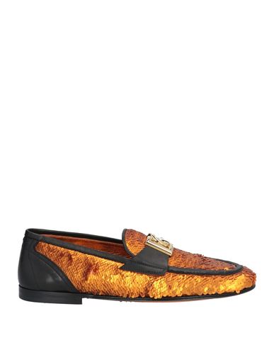 Dolce & Gabbana Man Loafers Rust Size 9 Leather In Orange