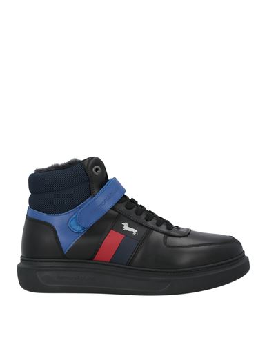 Shop Harmont & Blaine Man Sneakers Black Size 9 Calfskin, Textile Fibers