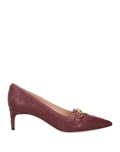 Shop Bally Woman Pumps Burgundy Size 7 Lambskin In Red