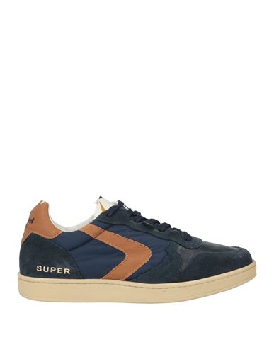 Shop Valsport Man Sneakers Navy Blue Size 8 Leather, Textile Fibers