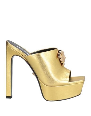 Shop Versace Woman Sandals Gold Size 8 Leather