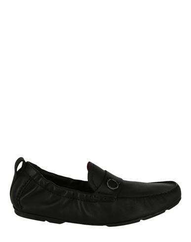 Shop Ferragamo Panarea Leather Loafers Man Loafers Black Size 8 Calfskin