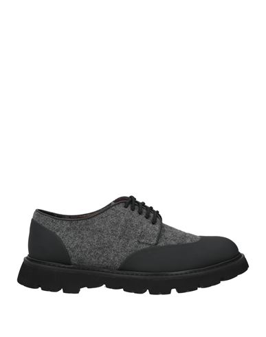 Doucal's Man Lace-up Shoes Black Size 8 Leather, Textile Fibers