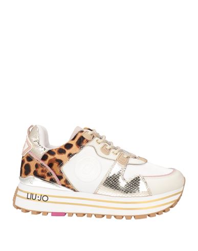 Liu •jo Woman Sneakers White Size 8 Textile Fibers, Leather