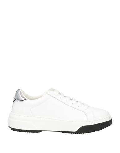 Shop Dsquared2 Woman Sneakers White Size 7 Calfskin, Goat Skin