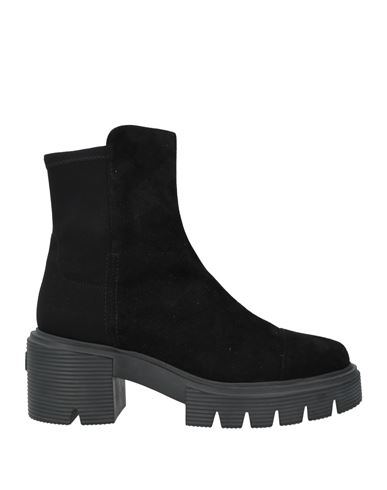 Shop Stuart Weitzman Woman Ankle Boots Black Size 7.5 Leather, Textile Fibers