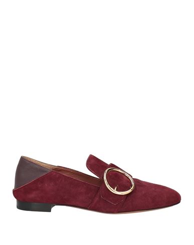 Shop Bally Woman Loafers Burgundy Size 6 Leather In Red