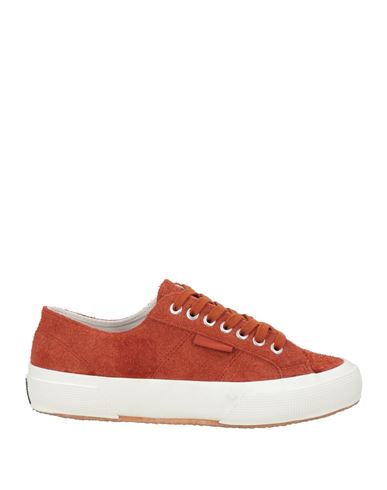Superga Woman Sneakers Brown Size 9 Leather In Orange
