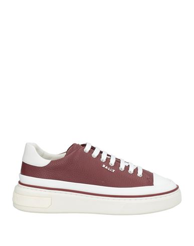 Shop Bally Man Sneakers Burgundy Size 8.5 Cow Leather In Red