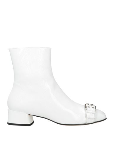 Shop Msgm Woman Ankle Boots White Size 7 Leather