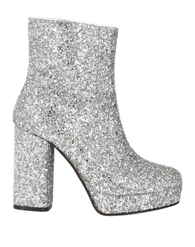 P.a.r.o.s.h P. A.r. O.s. H. Woman Ankle Boots Silver Size 8 Polyester, Cotton, Polyurethane