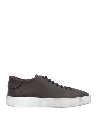 Fabiano Ricci Man Sneakers Dark Brown Size 6 Leather