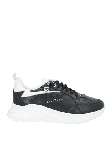 Shop John Richmond Man Sneakers Black Size 6 Leather, Textile Fibers