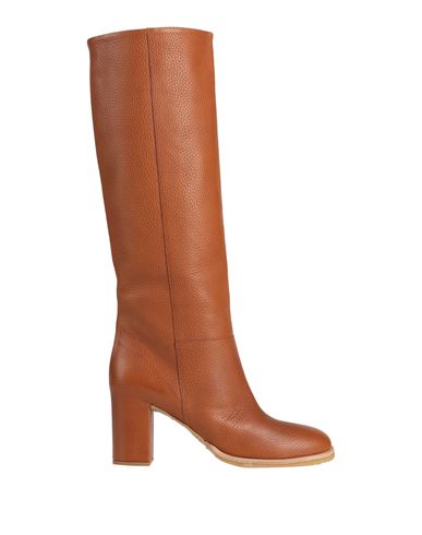 Shop Del Carlo Woman Boot Tan Size 8 Leather In Brown