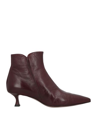 MARA BINI MARA BINI WOMAN ANKLE BOOTS PLUM SIZE 10 LEATHER 