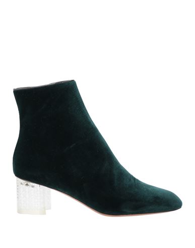 Alaïa Woman Ankle Boots Dark Green Size 7 Leather, Textile Fibers In Multi