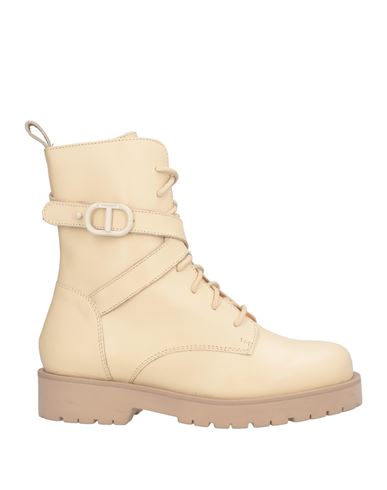 Twinset Woman Ankle Boots Ivory Size 8 Leather In White