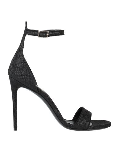 Shop Aldo Castagna Woman Sandals Black Size 8 Leather, Textile Fibers