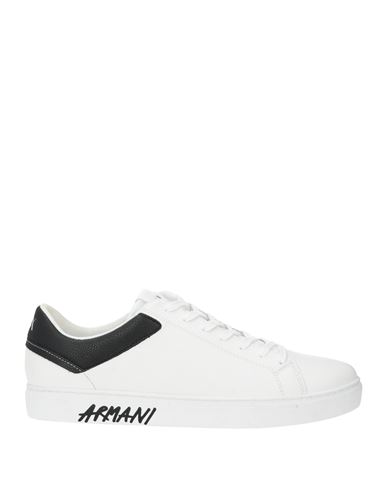 Shop Armani Exchange Man Sneakers White Size 12 Cow Leather