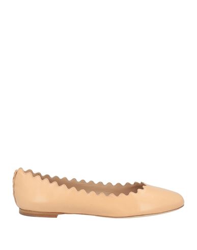Chloé Woman Ballet Flats Beige Size 7.5 Leather In Pink