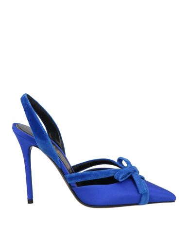 Shop Tom Ford Woman Pumps Bright Blue Size 7.5 Textile Fibers