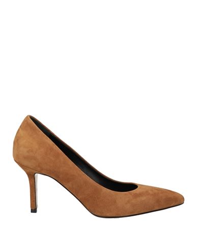 Shop Ninni Woman Pumps Camel Size 6 Leather In Beige