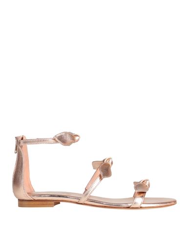 O'dan Li Woman Sandals Rose Gold Size 8 Leather In Pink