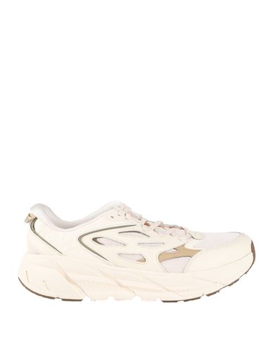 Shop Hoka One One U Clifton L Athletics Man Sneakers Cream Size 9 Leather, Textile Fibers In White