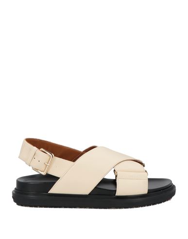 Marni 20mm Fussbett Leather Sandals In White,black