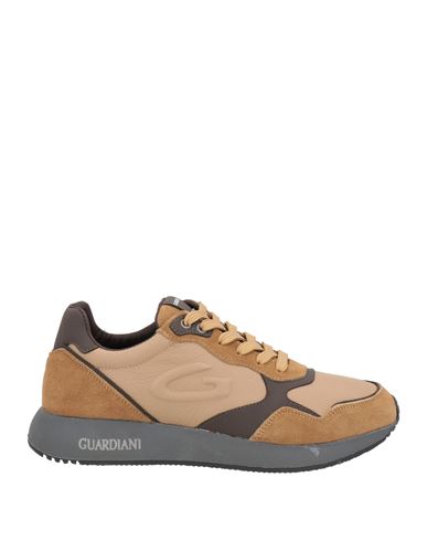 Alberto Guardiani Man Sneakers Camel Size 9 Leather In Brown