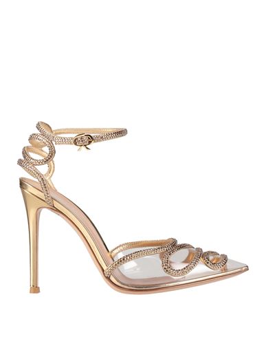 Gianvito Rossi Woman Pumps Gold Size 11 Rubber, Leather
