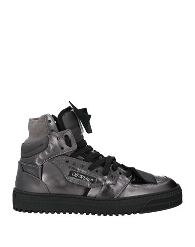 Off-white Man Sneakers Lead Size 7 Leather, Textile Fibers In Gray