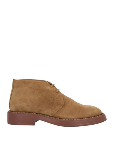 Tod's Man Ankle Boots Military Green Size 10 Leather In Brown
