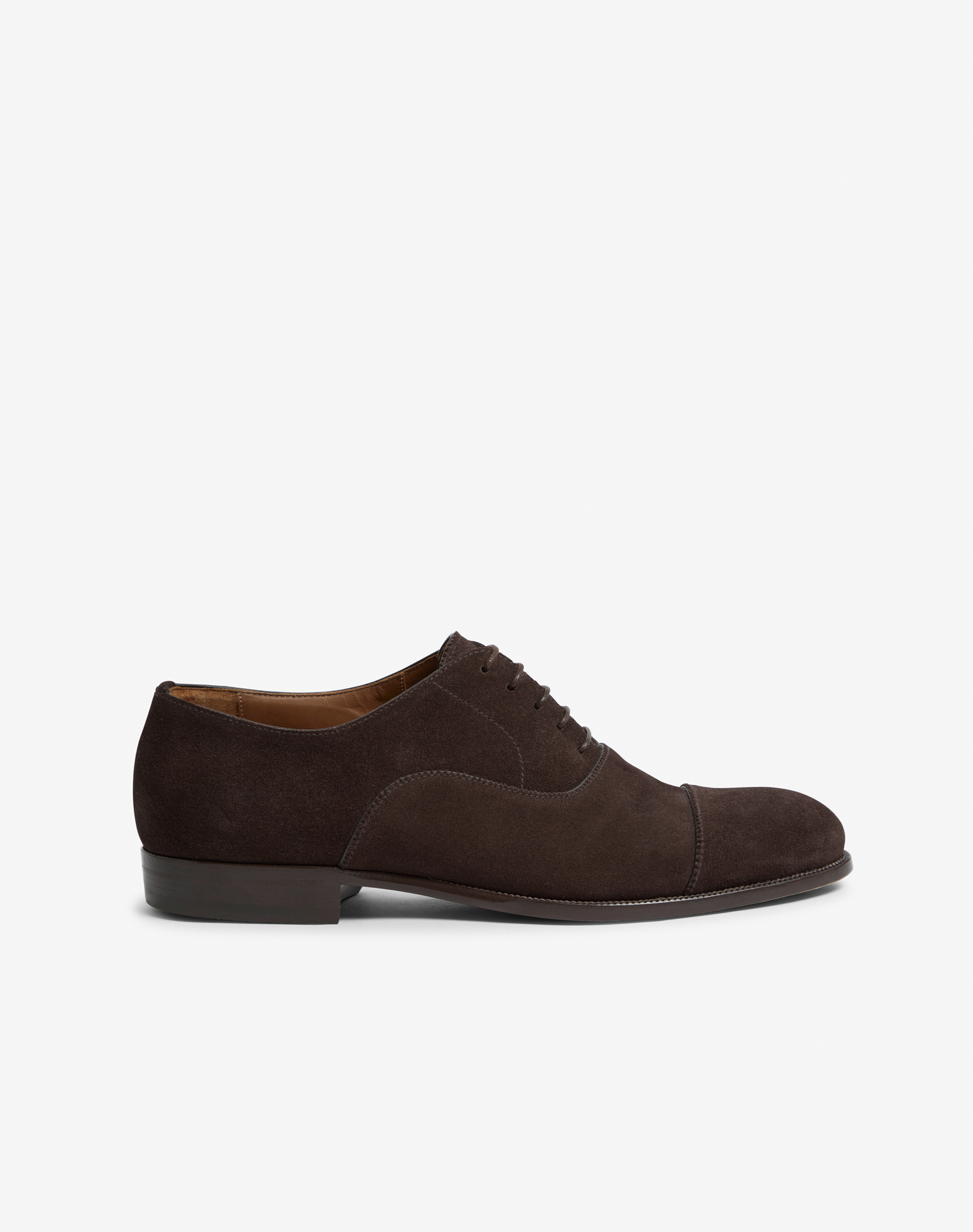 Shop Dunhill Mount Suede Cap Toe Oxford Shoes In Brown