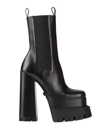 VERSACE VERSACE WOMAN ANKLE BOOTS BLACK SIZE 9 LEATHER 