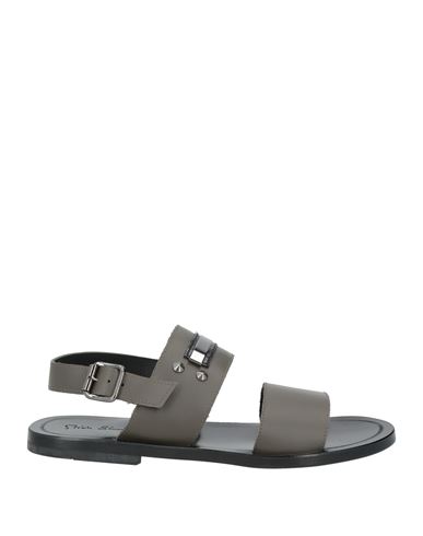 Mich Simon Man Sandals Charcoal Size 9 Calfskin In Gray