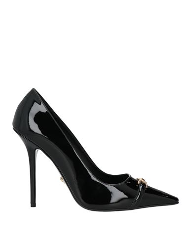 Versace Woman Pumps Black Size 8 Leather In Black