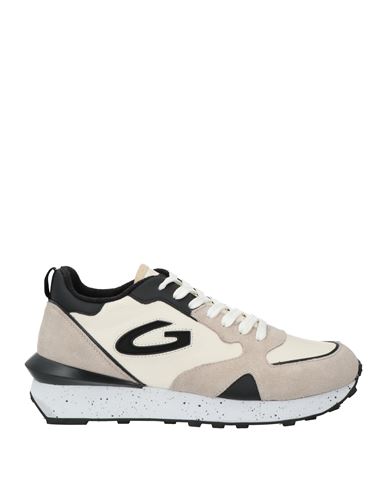 Shop Alberto Guardiani Man Sneakers Cream Size 8 Leather In White