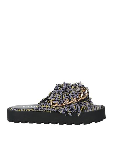 Versace Woman Thong Sandal Lilac Size 8 Textile Fibers In Multi