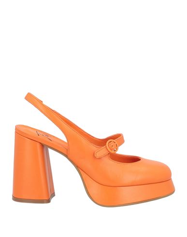 Shop Roberto Festa Woman Pumps Orange Size 7 Calfskin