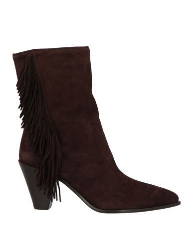 Shop Aquazzura Woman Ankle Boots Dark Brown Size 10 Leather